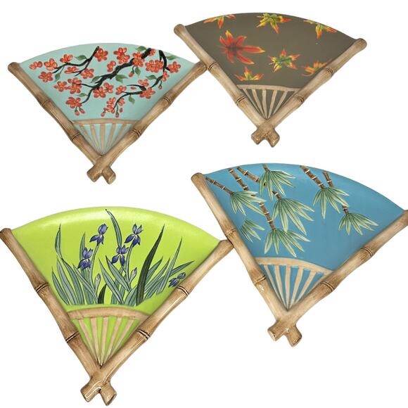Salvestri For Asia Society By Cynthia McCollum Sushi Plates Set Of 4 Boxed Mint